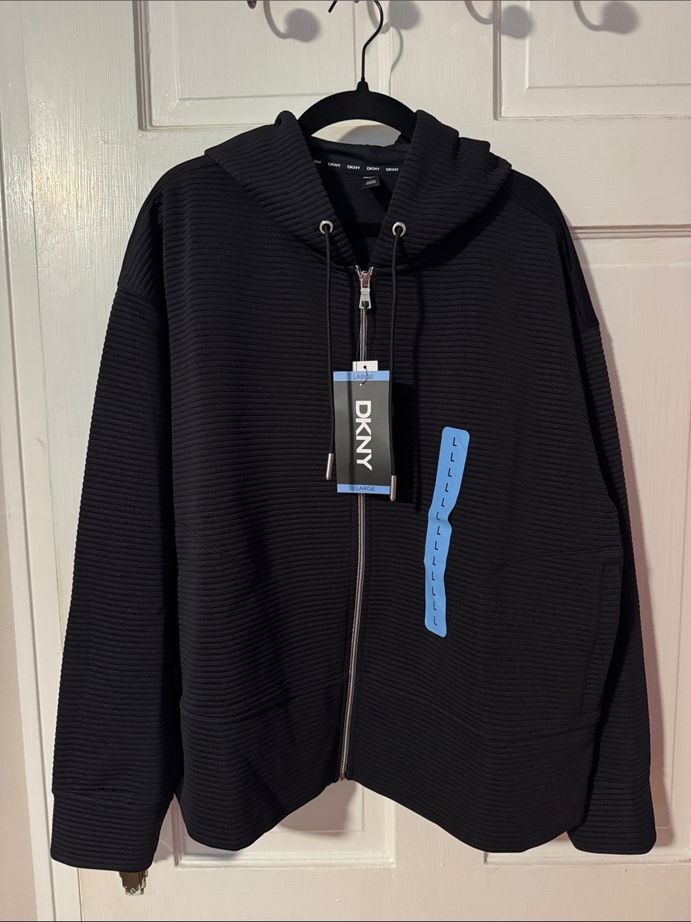 DKNY NWT Ottoman Full Zip Hoodie Ribbed Sweatshirt Women's